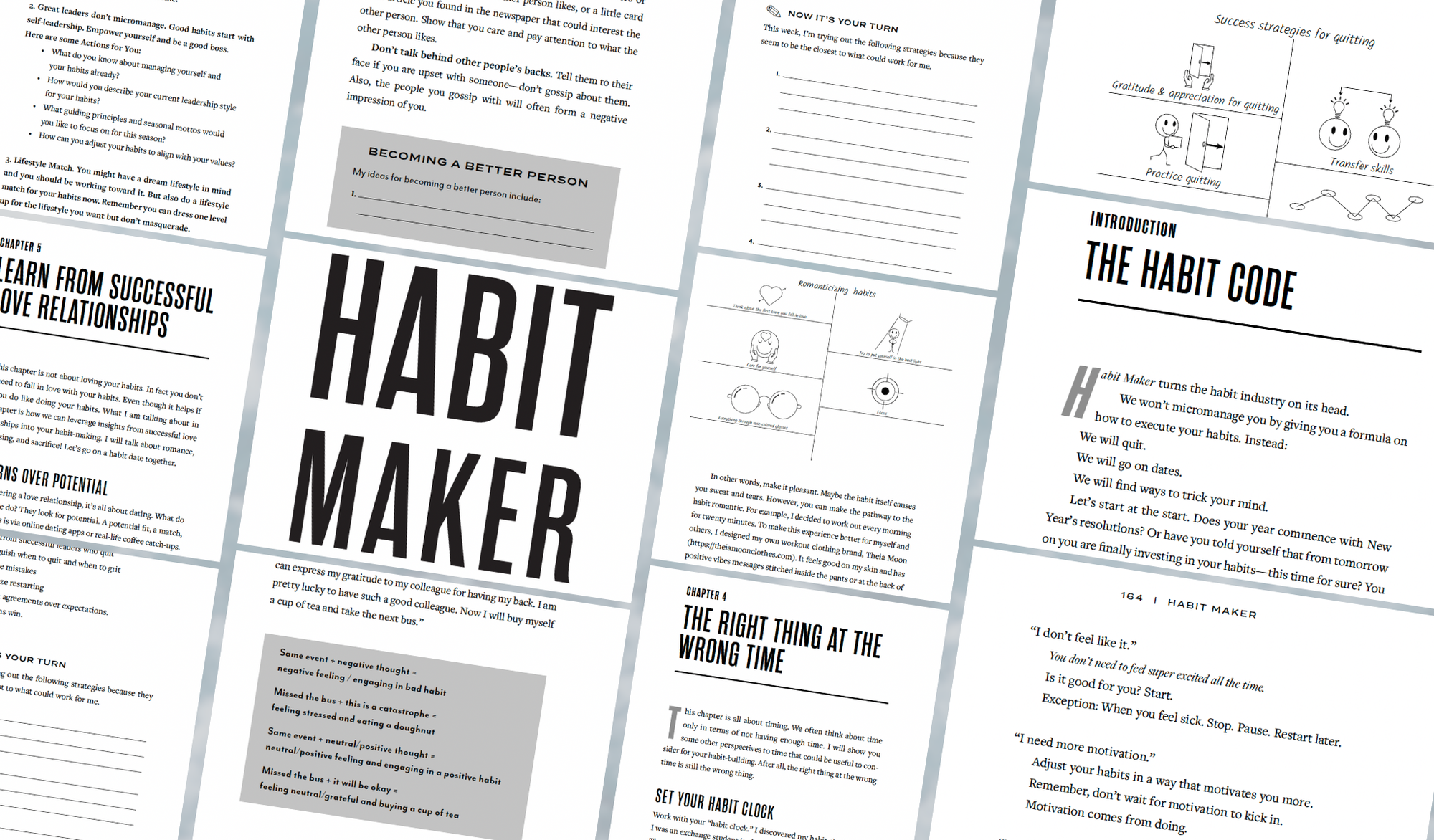 An inside look at the Habit Maker book by Julia Milner, combining reflection, exercises and practical tools to support long-term behaviour change